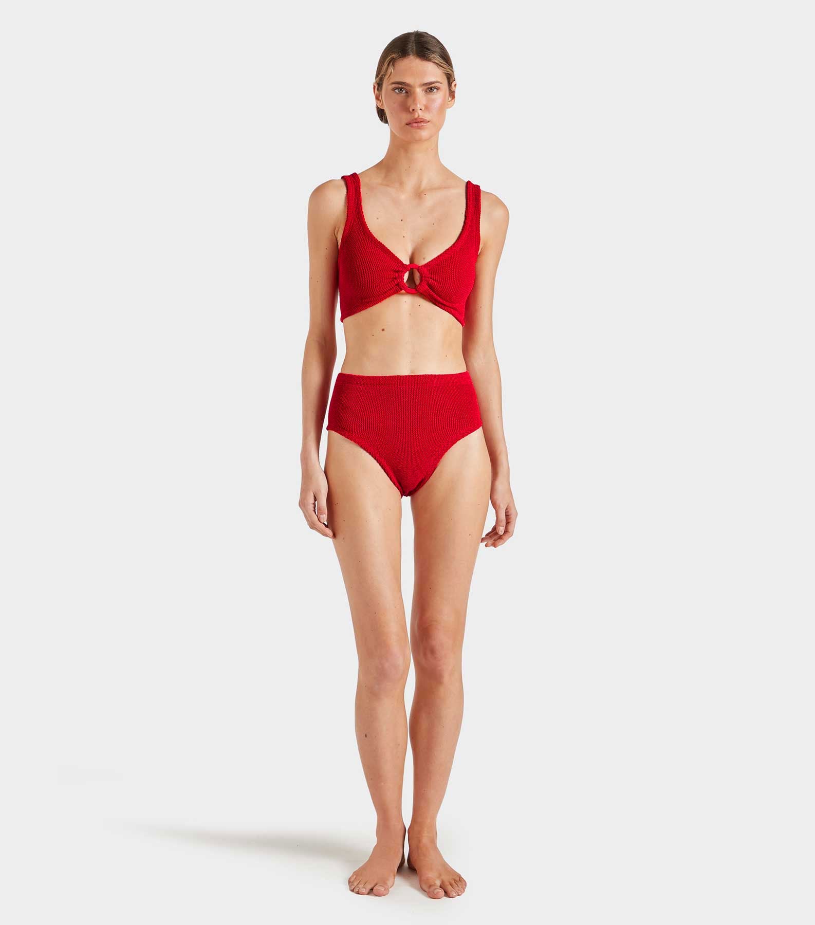 Nadine Bikini With Tonal Hoops - Red