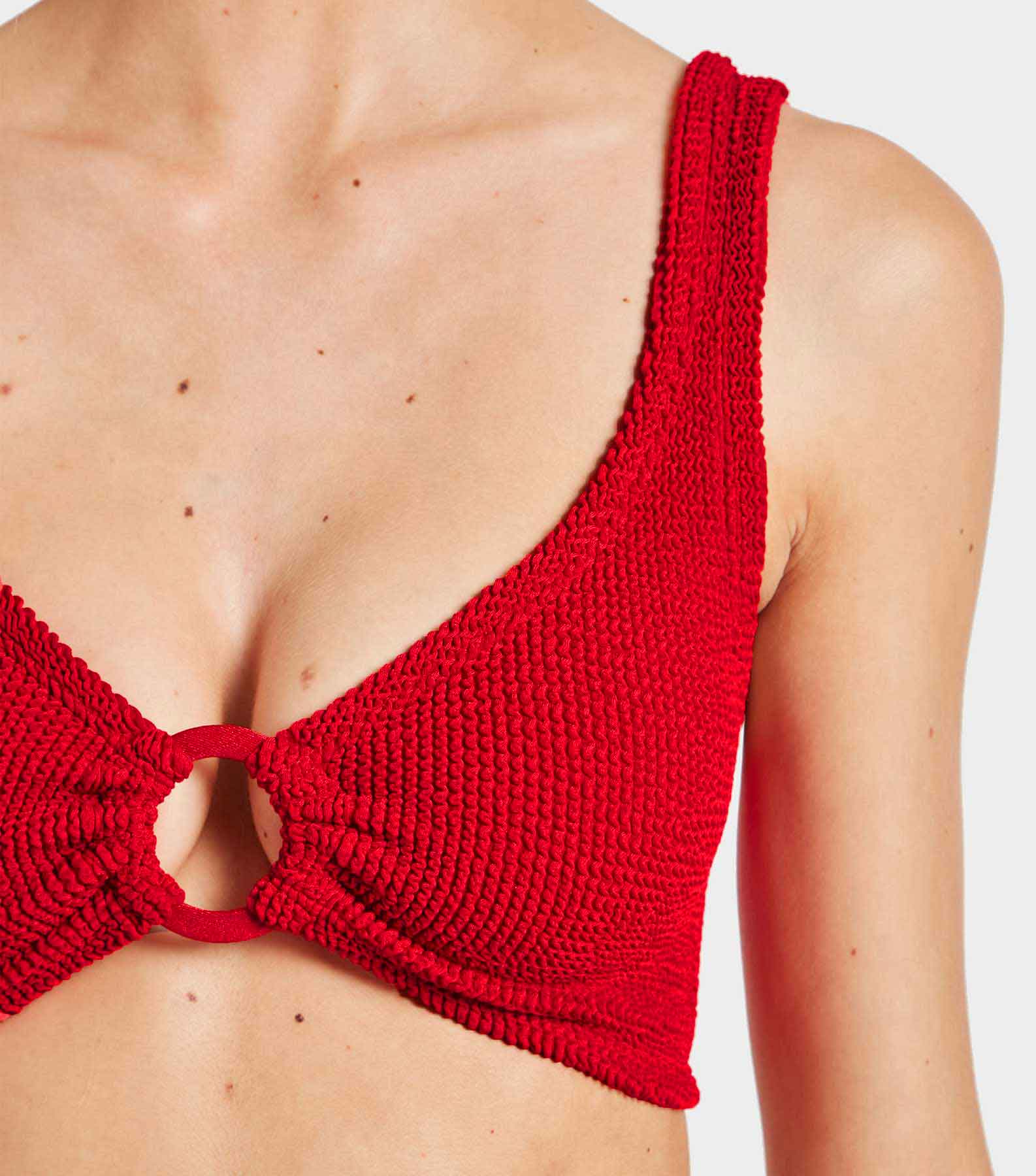 Nadine Bikini With Tonal Hoops - Red