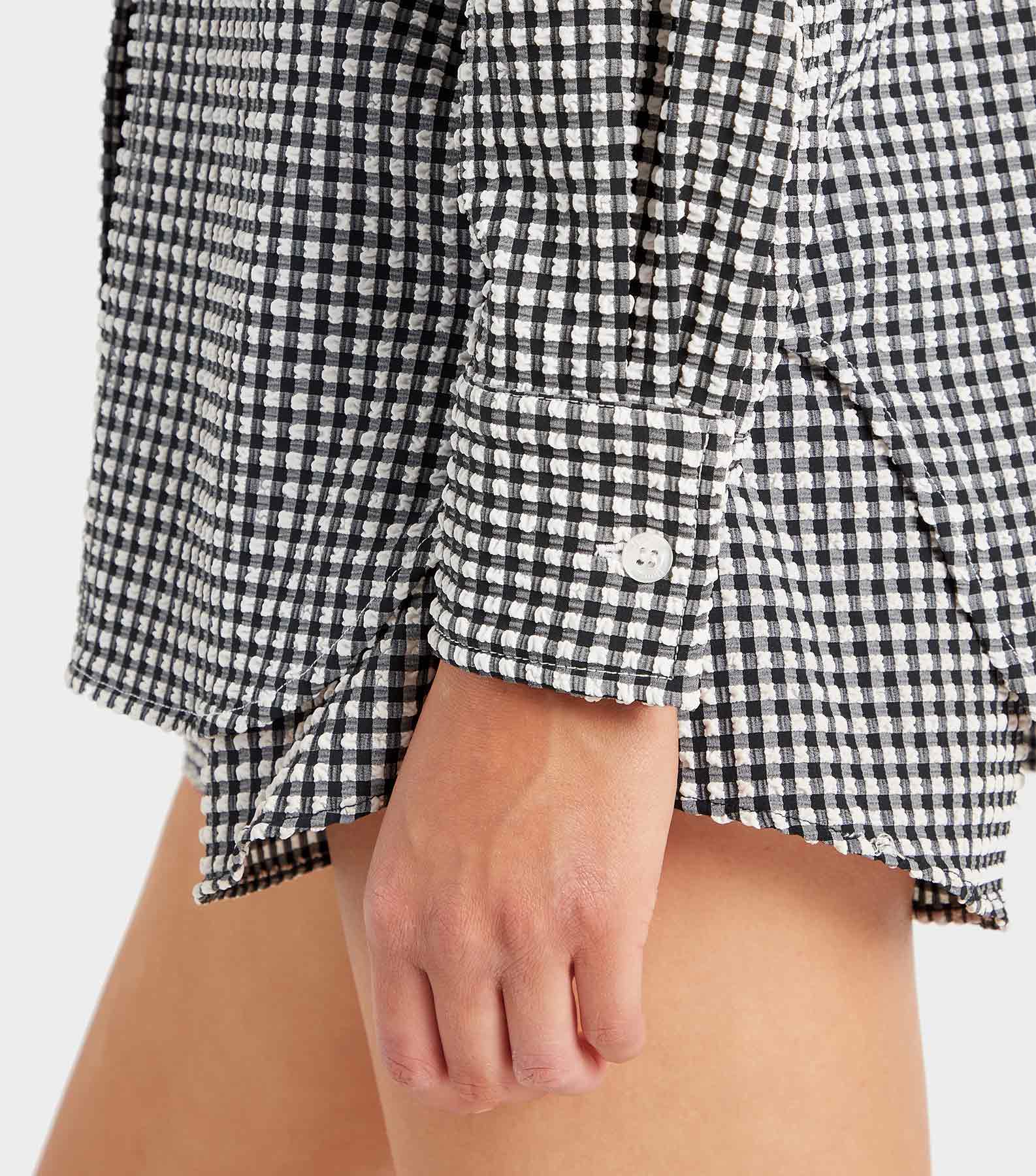 Gingham Seersucker Shirt - Black Gingham