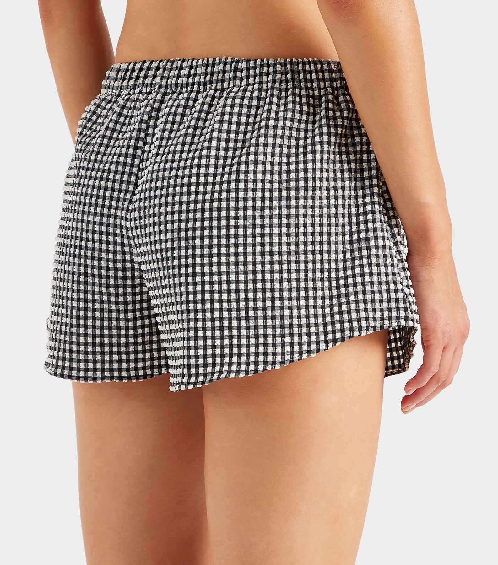 Gingham Seersucker Shorts - Black Gingham