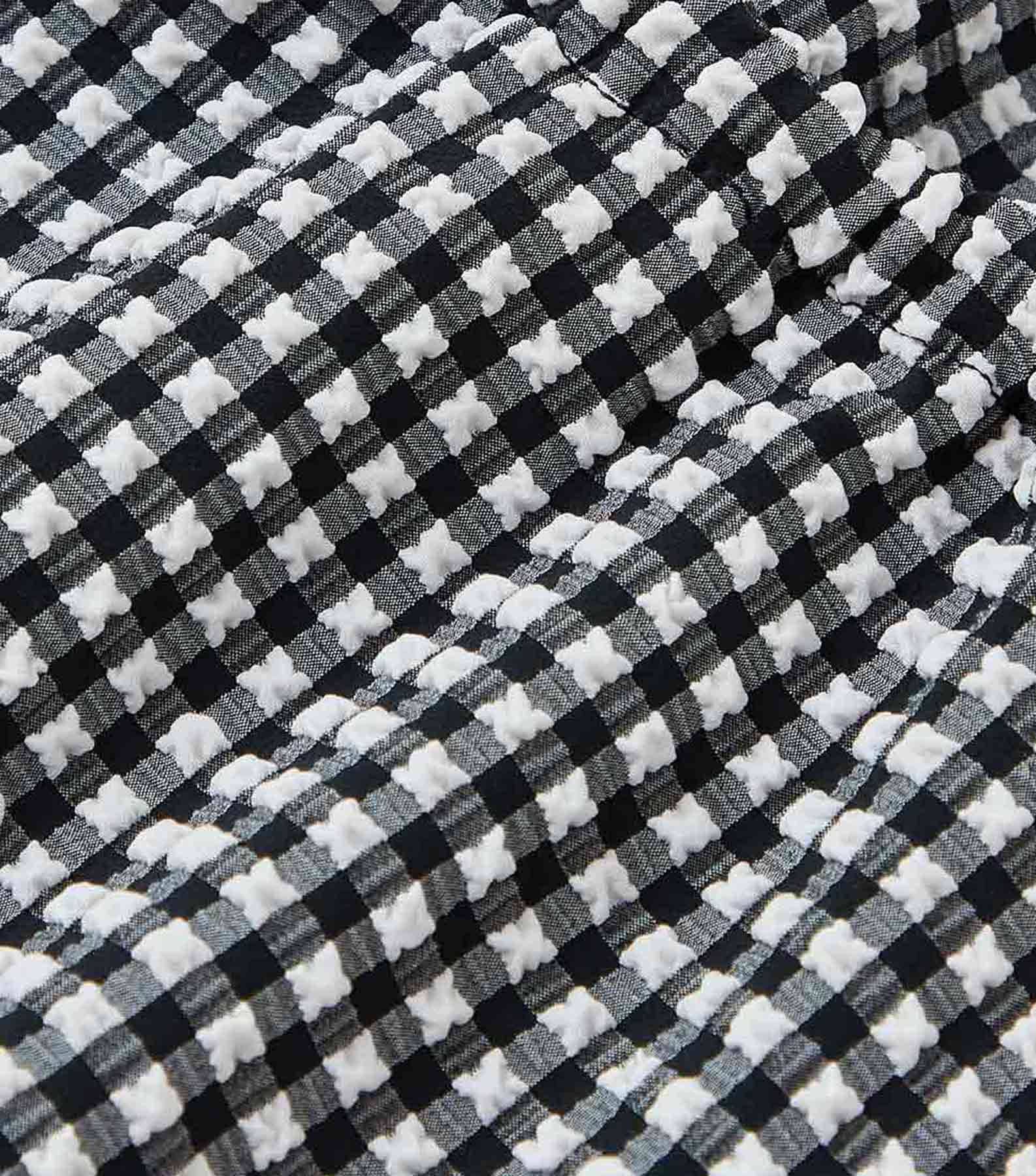 Gingham Seersucker Headscarf - Black Gingham