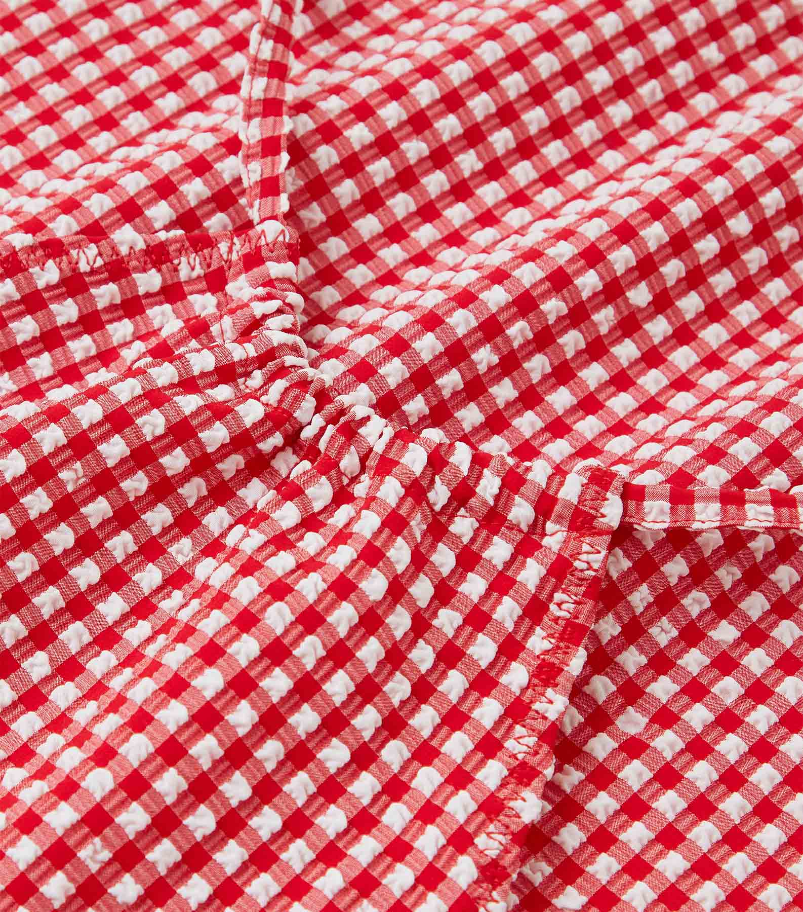 Gingham Seersucker Halter Top - Red Gingham