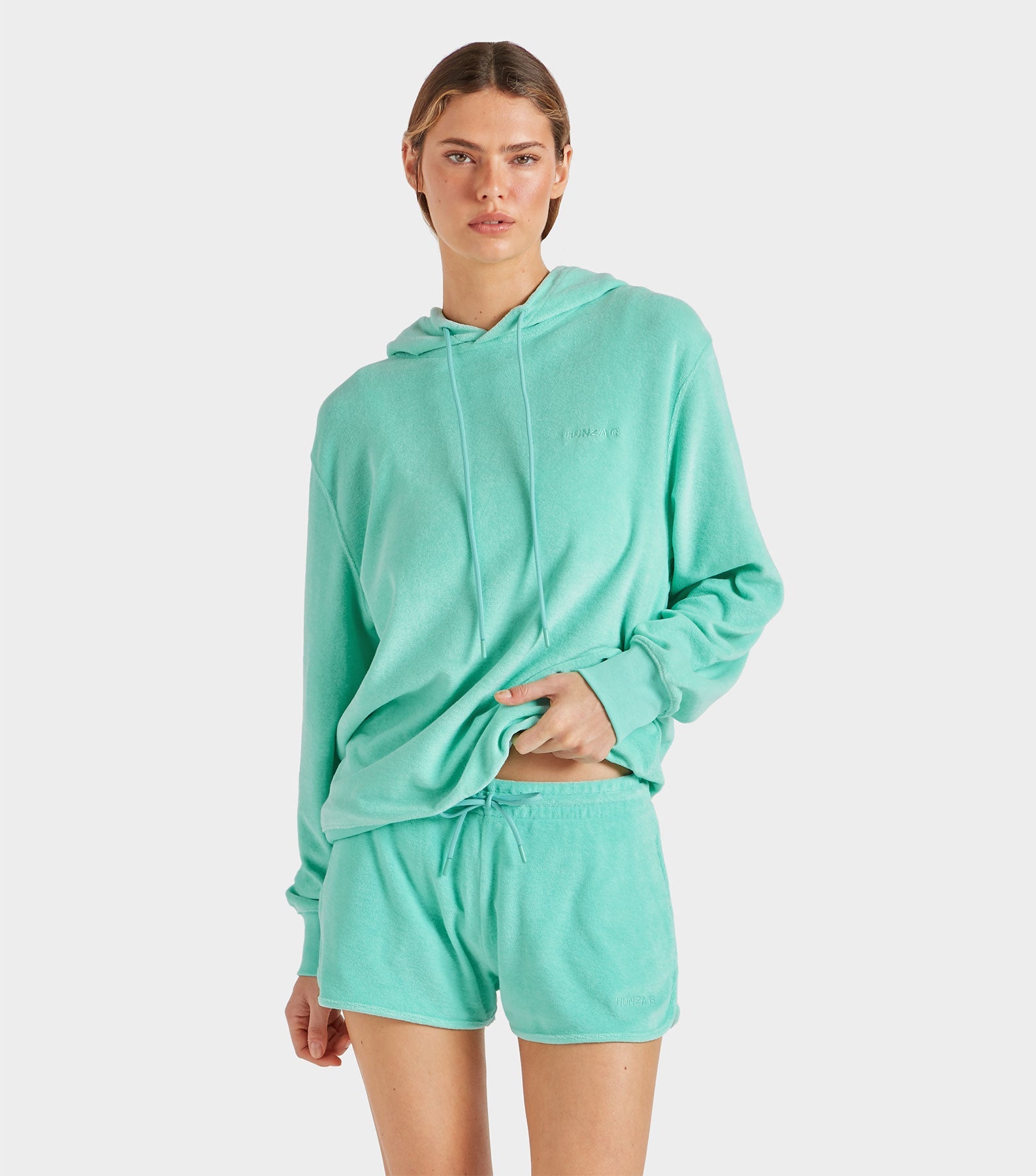 Terry Towelling Hoodie - Mint