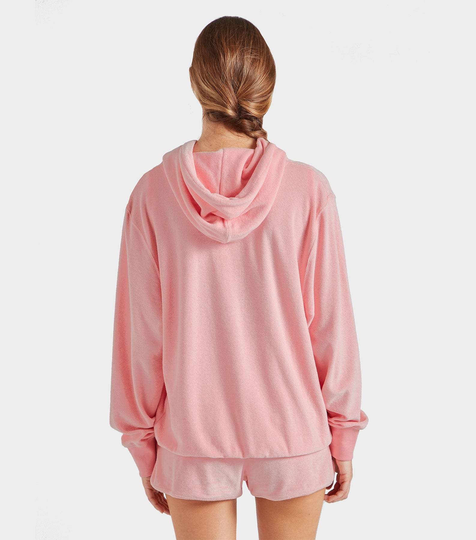 Terry Towelling Hoodie - Pink