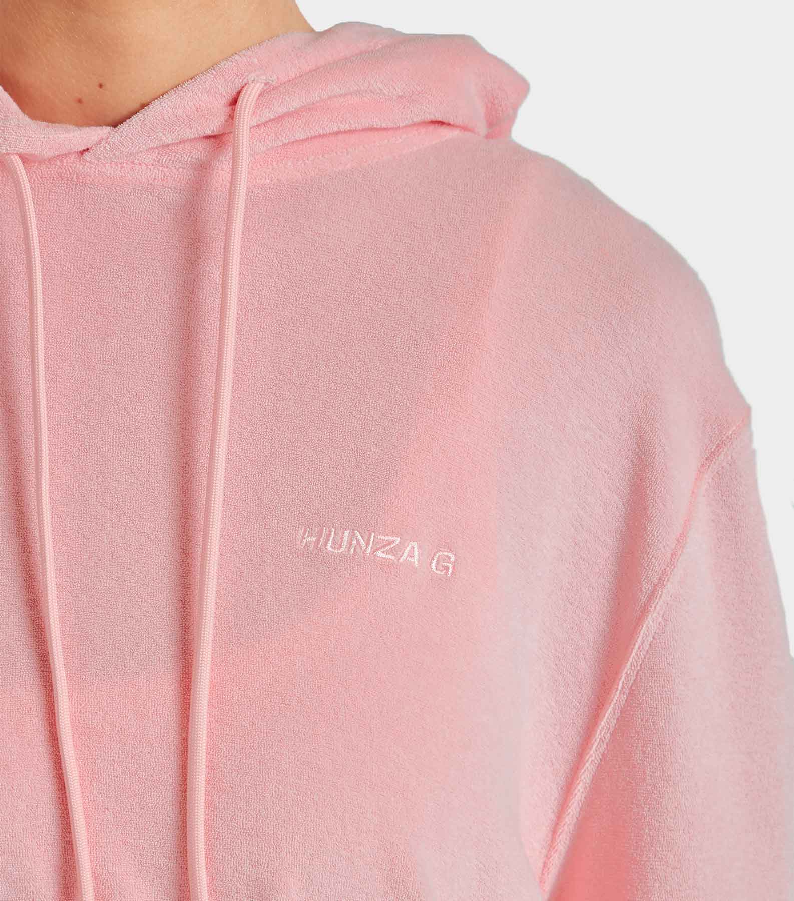 Terry Towelling Hoodie - Pink