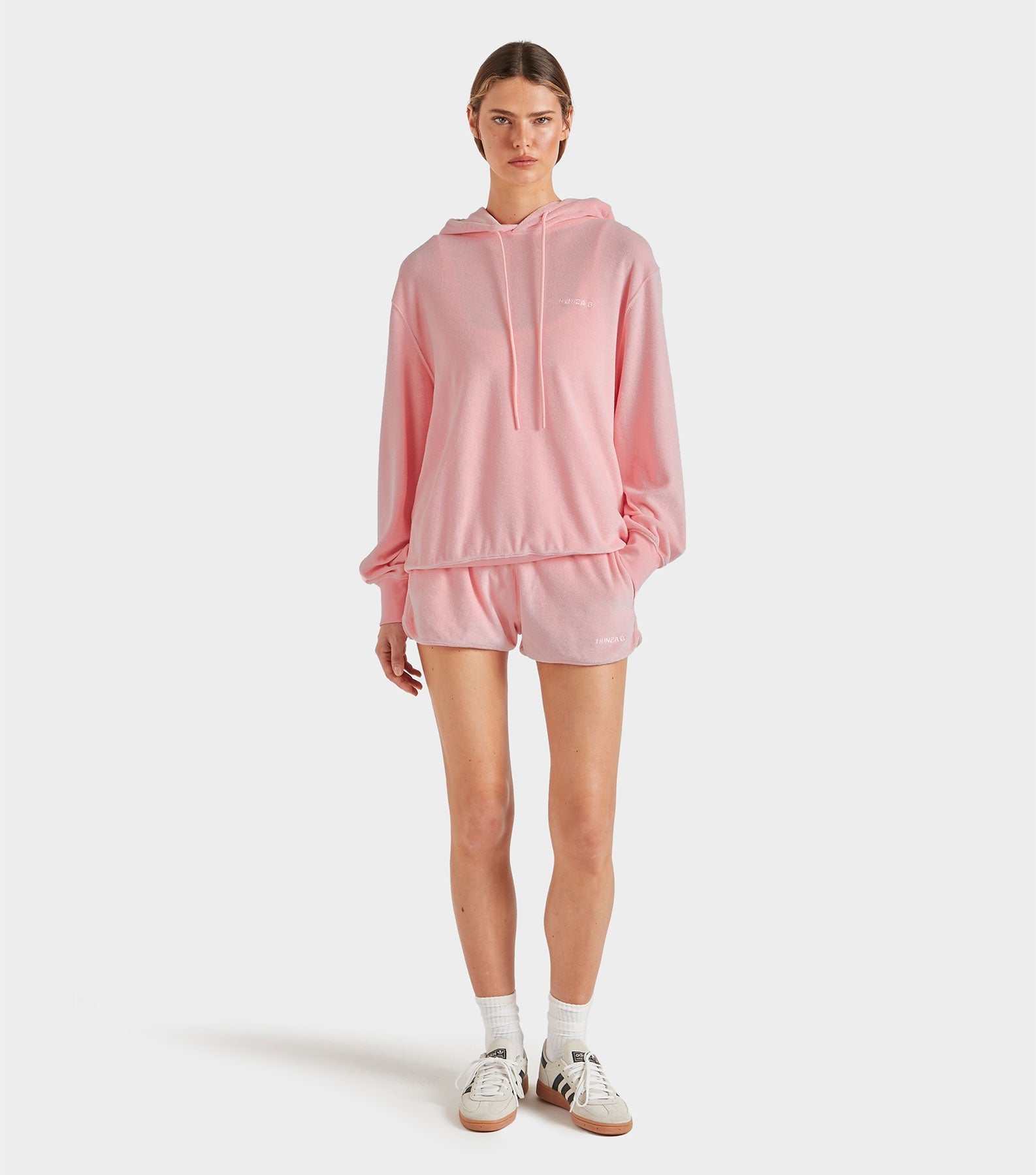 Terry Towelling Hoodie - Pink