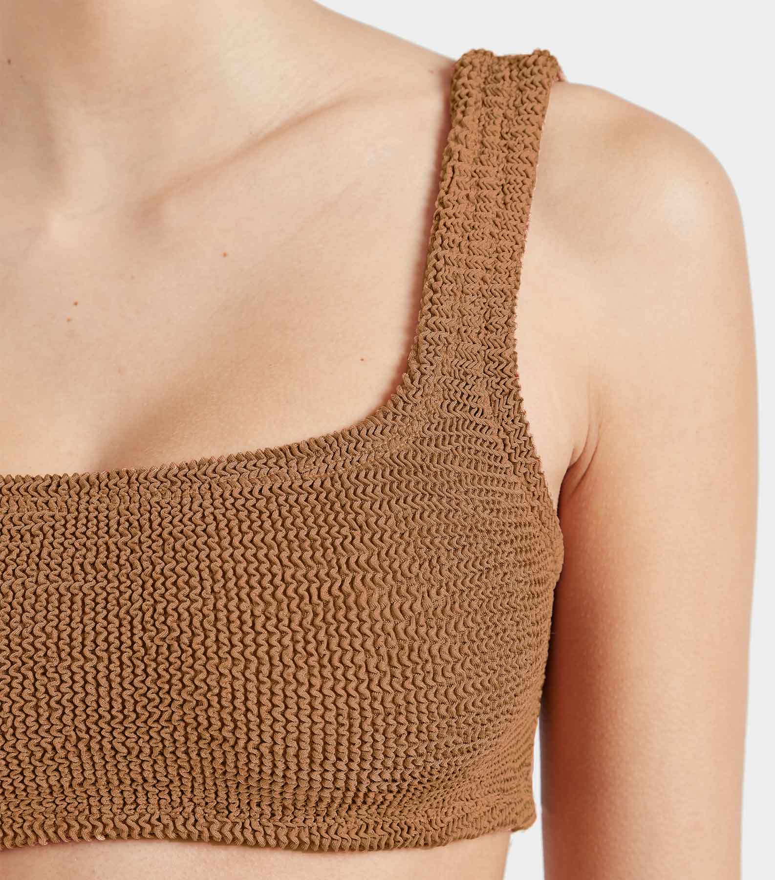 Xandra Bikini Top - Metallic Cocoa