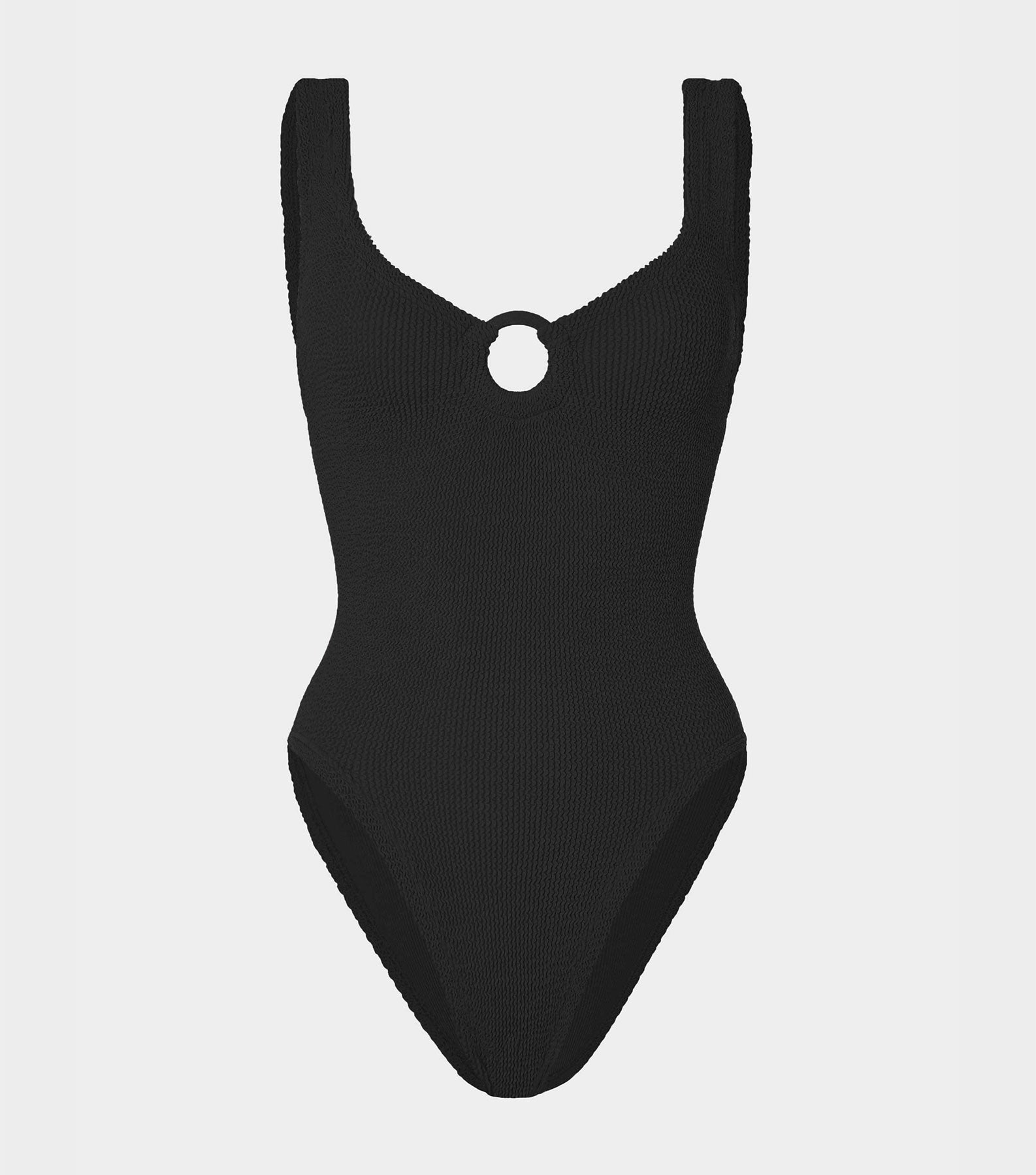 Celine Swim With Tonal Hoops - Black