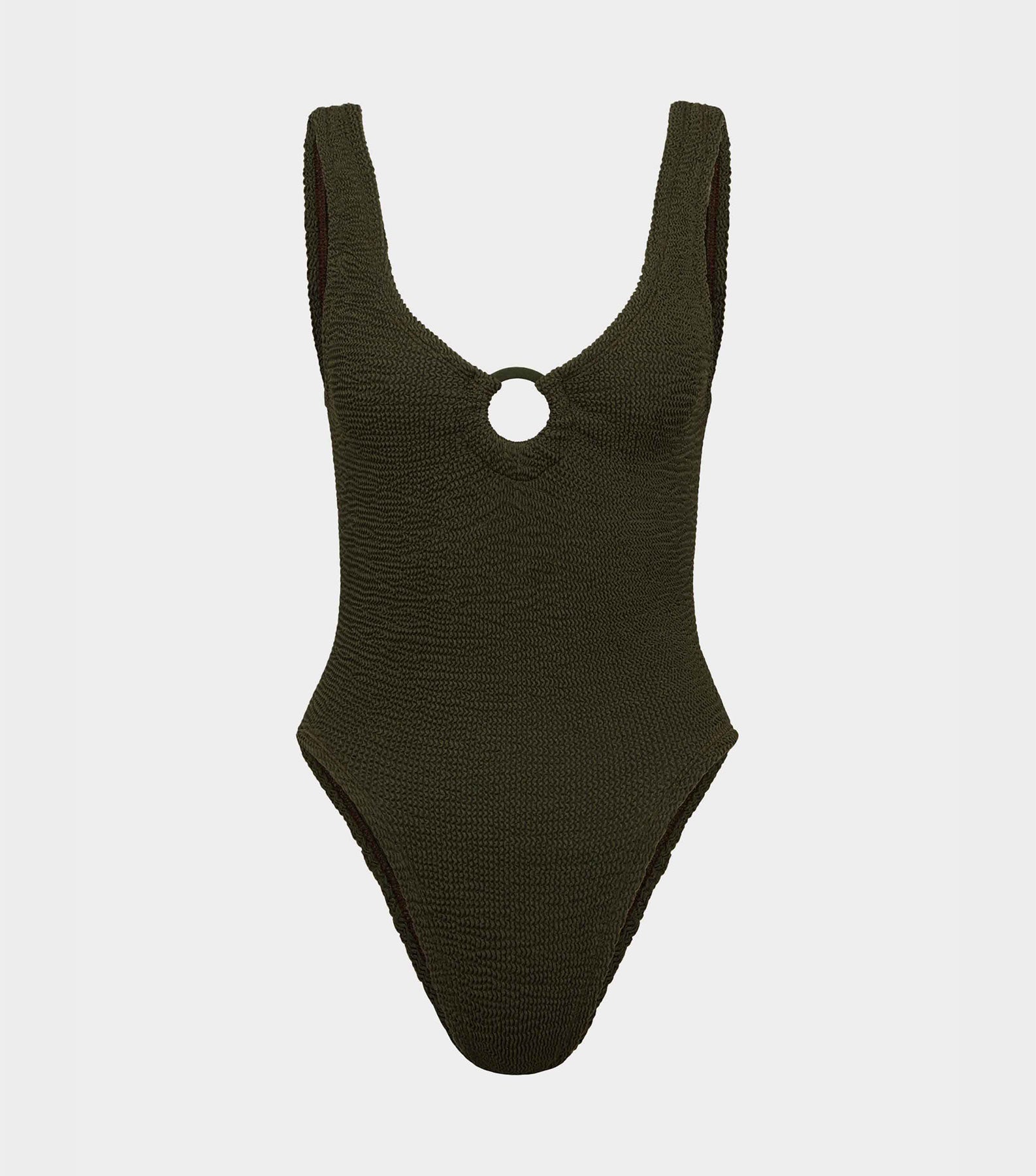 Celine Swim With Tonal Hoops - Metallic Khaki