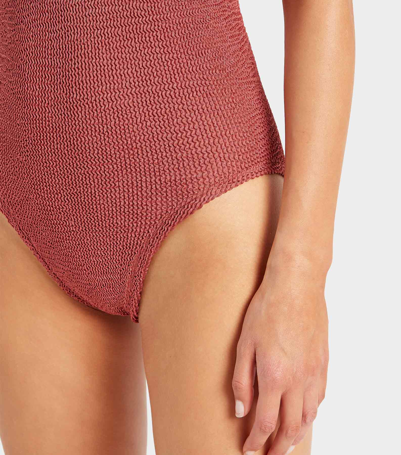 Coverage Celine Swim With Tonal Hoops - Metallic Rosewood