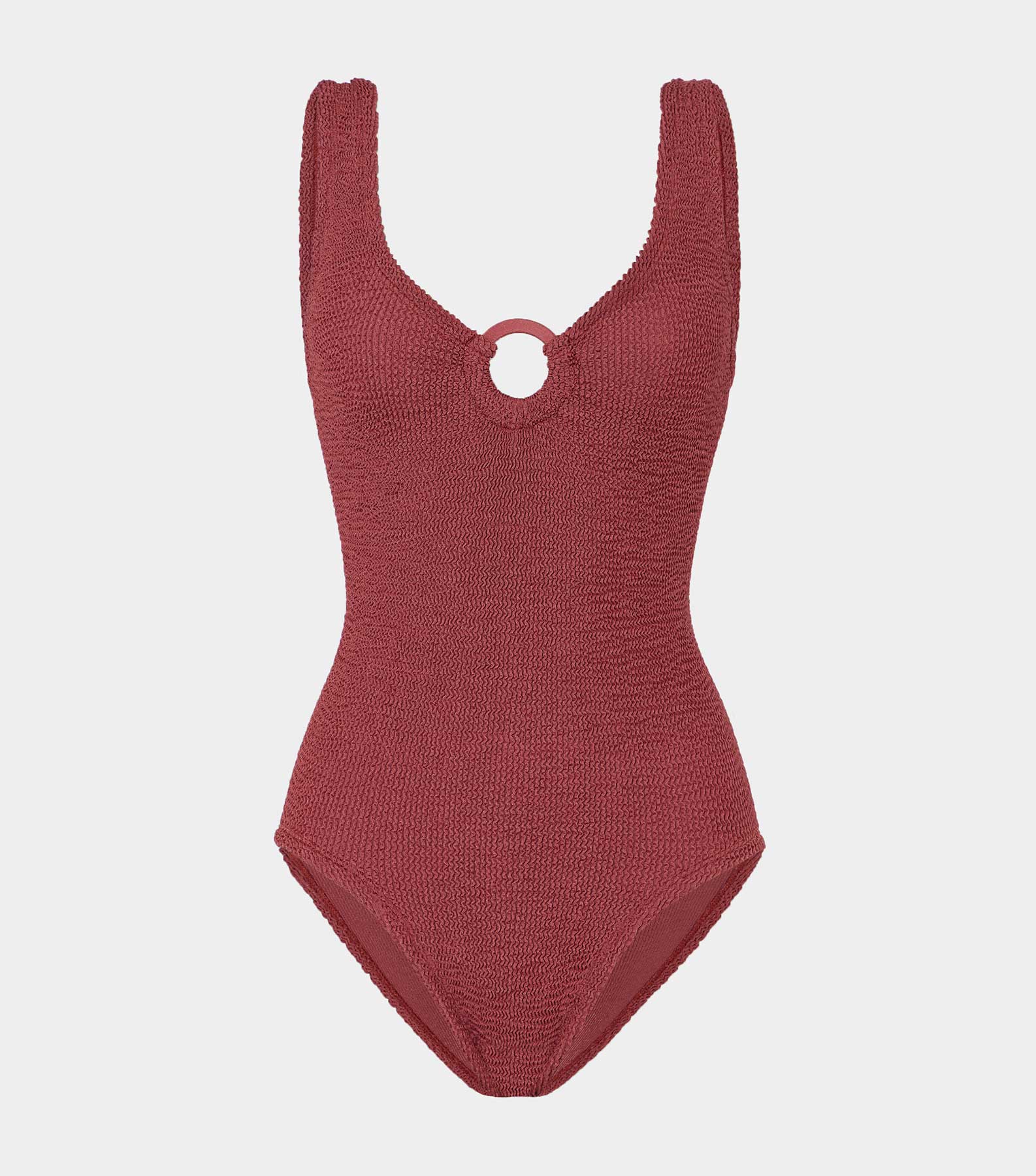 Coverage Celine Swim With Tonal Hoops - Metallic Rosewood