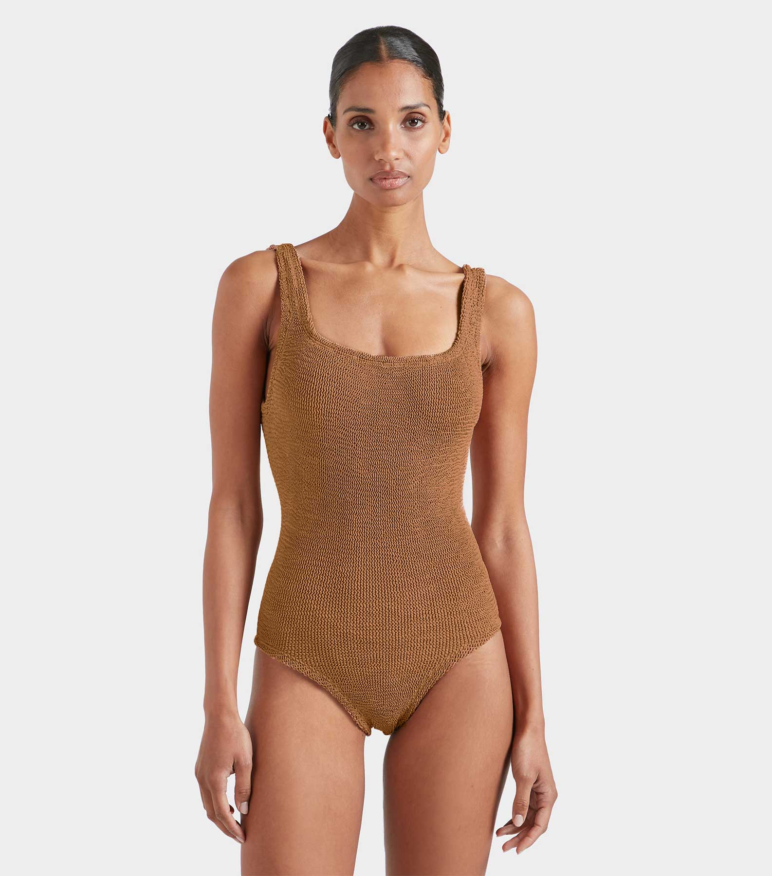Coverage Square Neck Swim - Metallic Cocoa