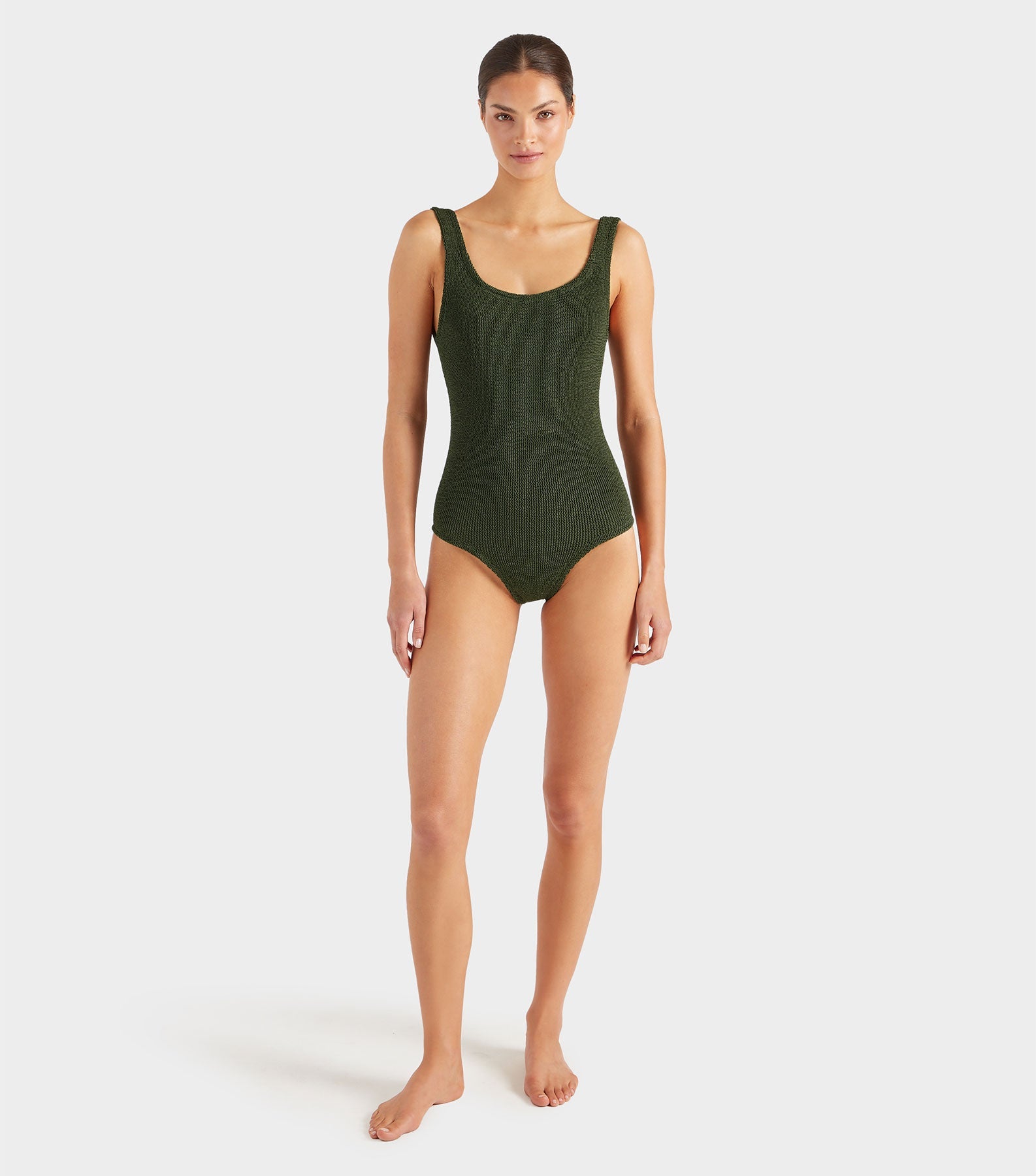 Coverage Square Neck Swim - Metallic Khaki