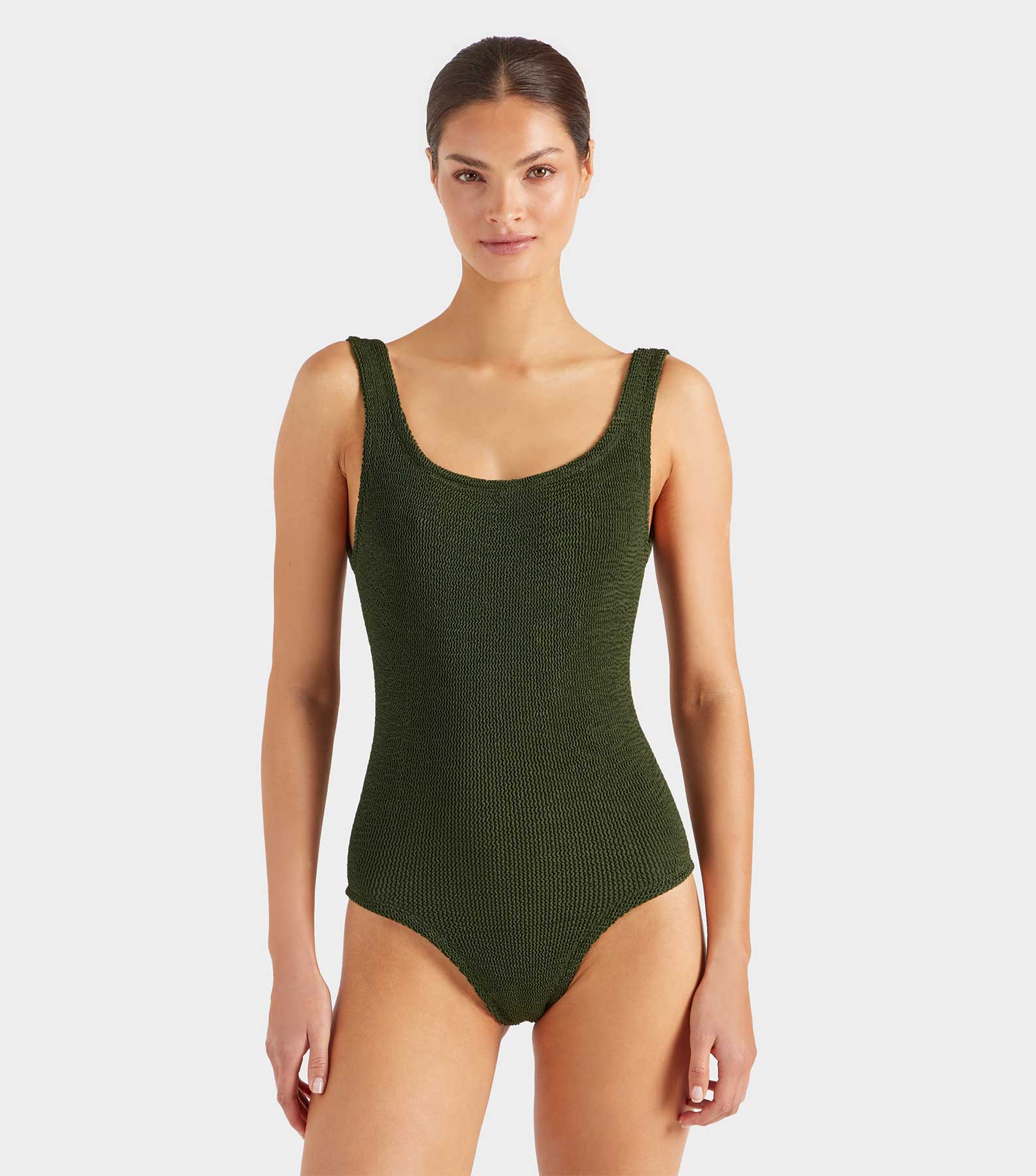 Coverage Square Neck Swim - Metallic Khaki