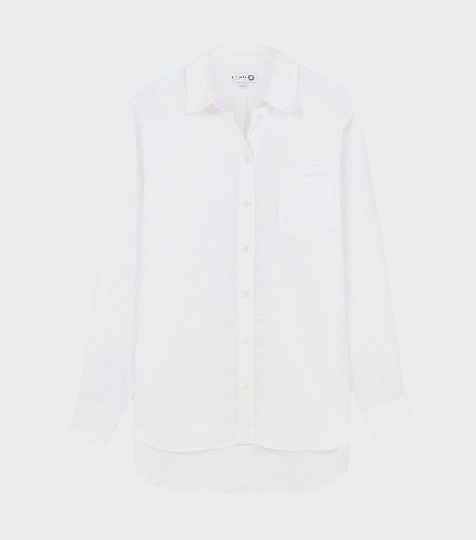 Embroidered Oversized Shirt - White