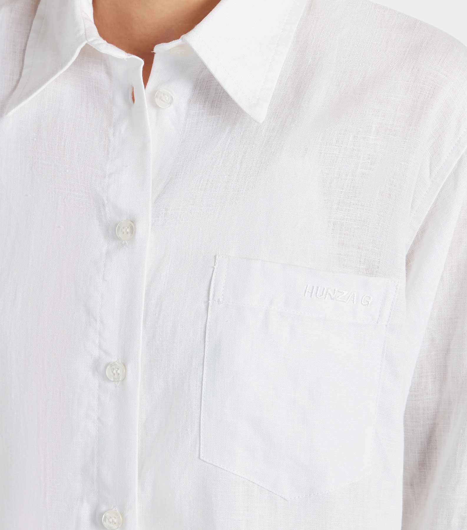 Embroidered Oversized Shirt - White