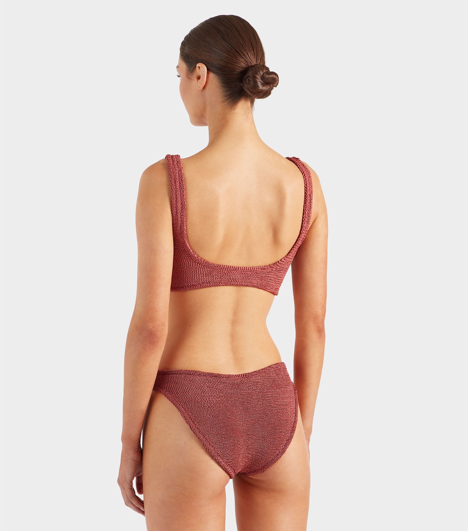 Julia Bikini With Tonal Hoops - Metallic Rosewood