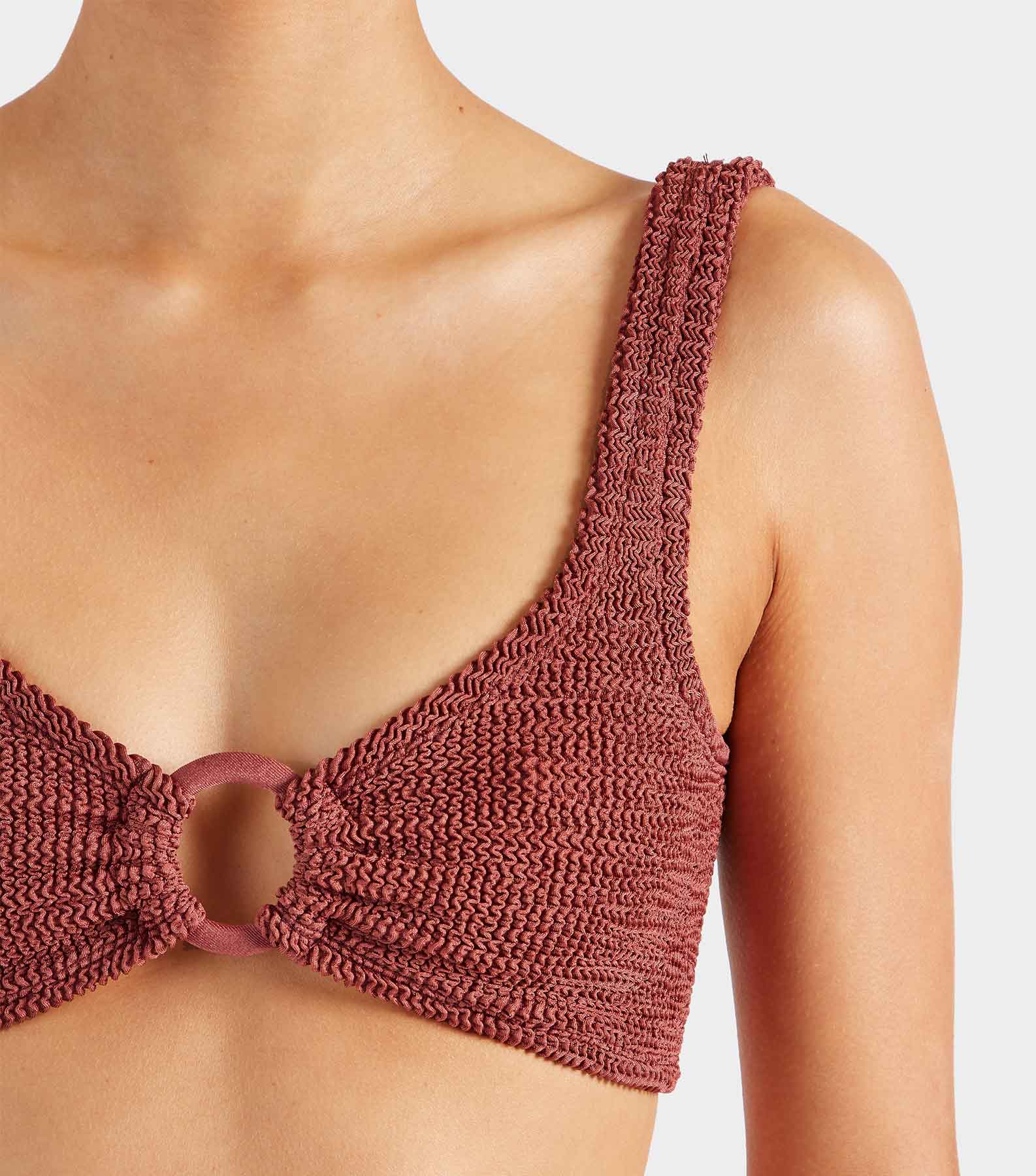 Julia Bikini With Tonal Hoops - Metallic Rosewood