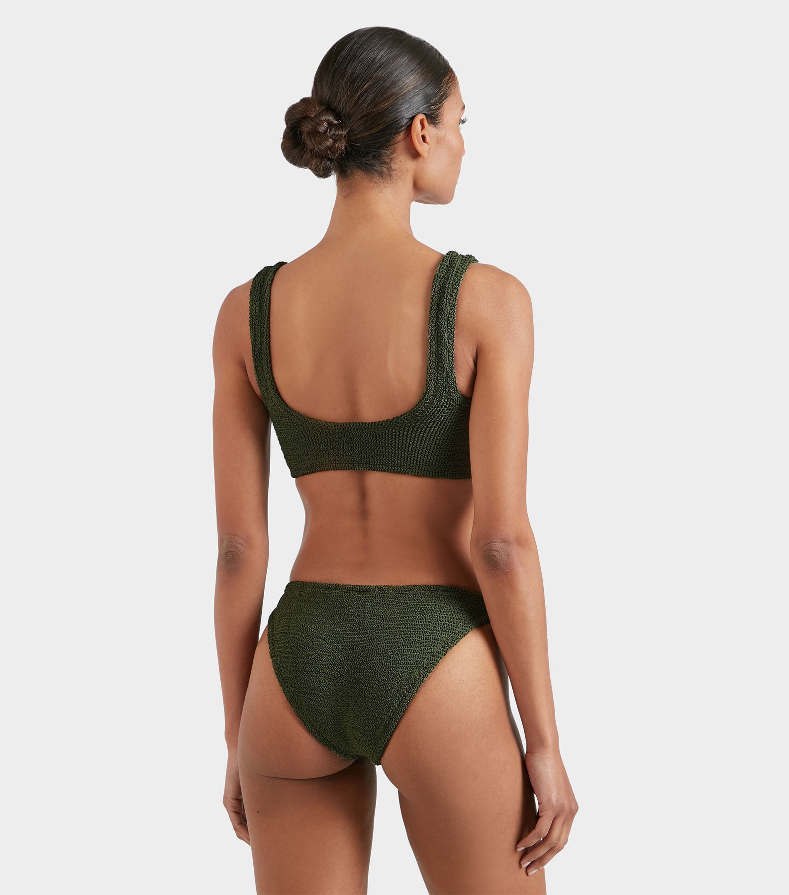 Julia Bikini With Tonal Hoops - Metallic Khaki
