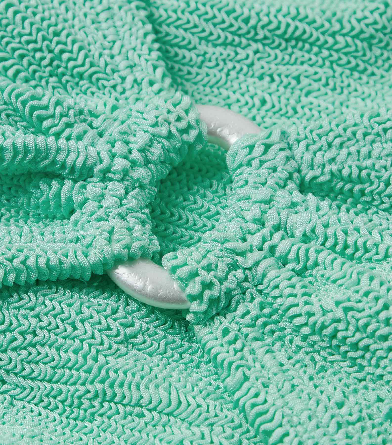 Julia Bikini With Pearly Hoop - Metallic Mint