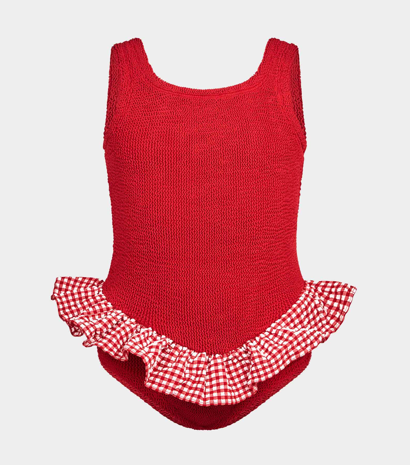 Kids Duo Denise Swim (Ages 7 to 12) - Red Gingham