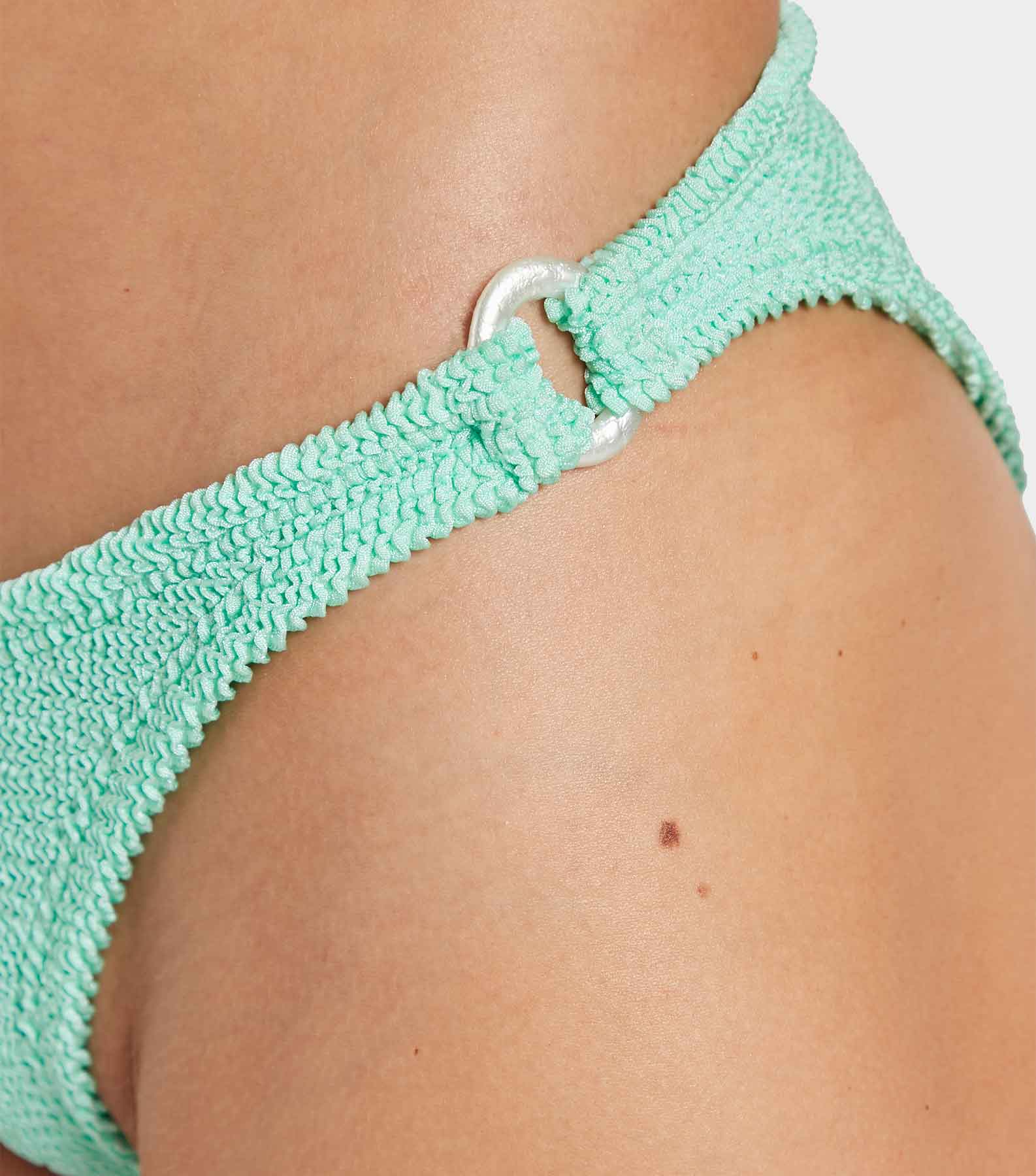 Misty Bikini With Pearly Hoop - Metallic Mint