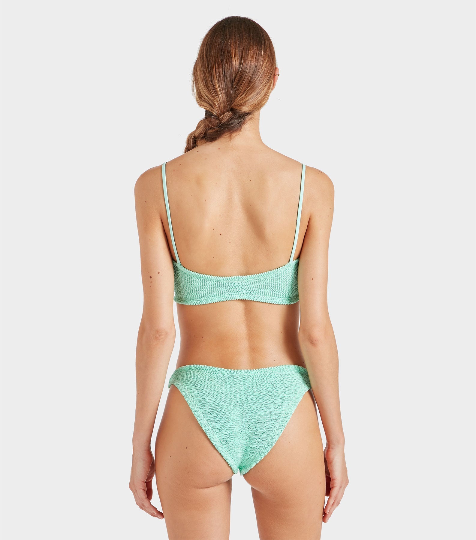Misty Bikini With Pearly Hoop - Metallic Mint