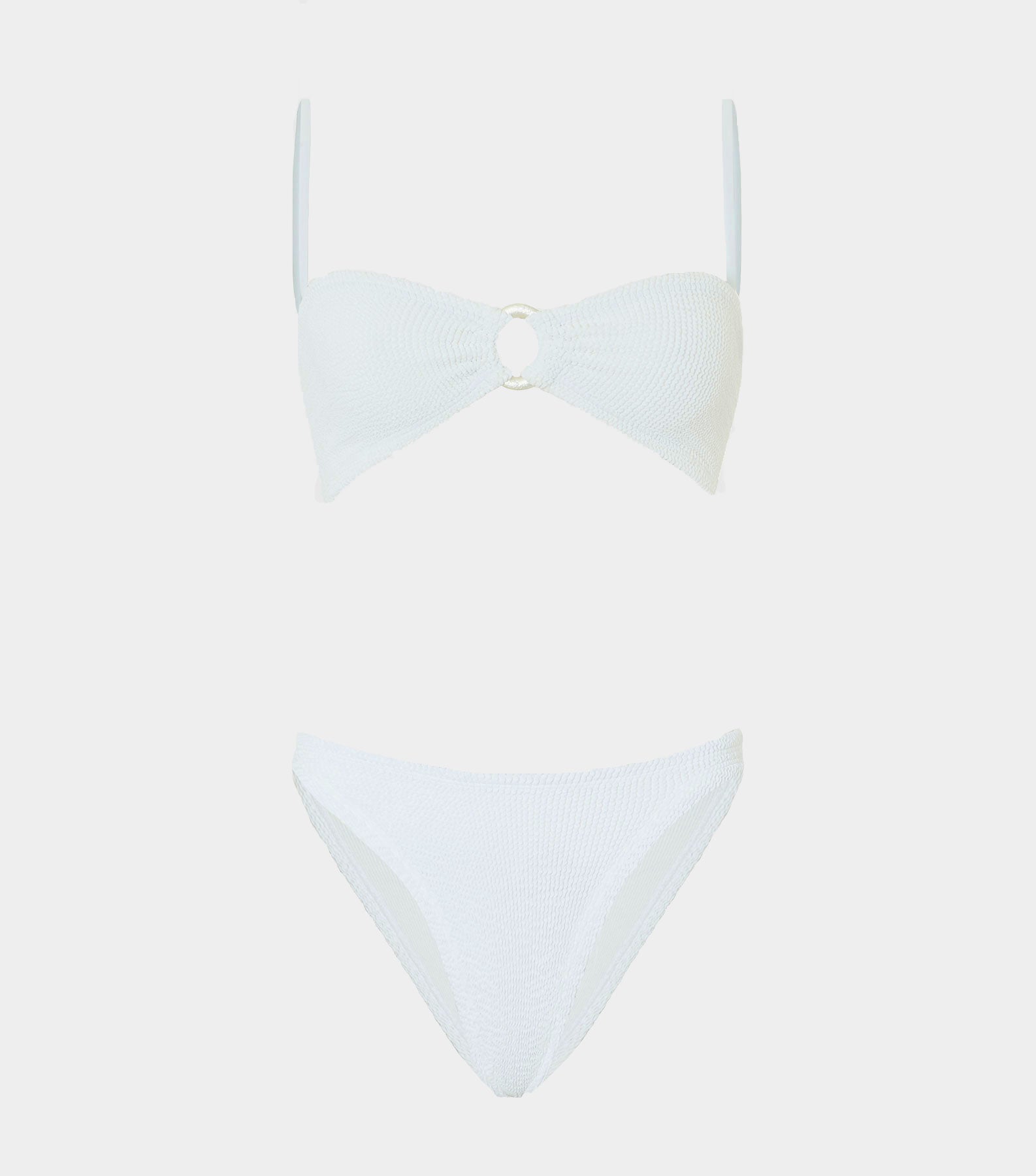 Misty Bikini With Pearly Hoop - White