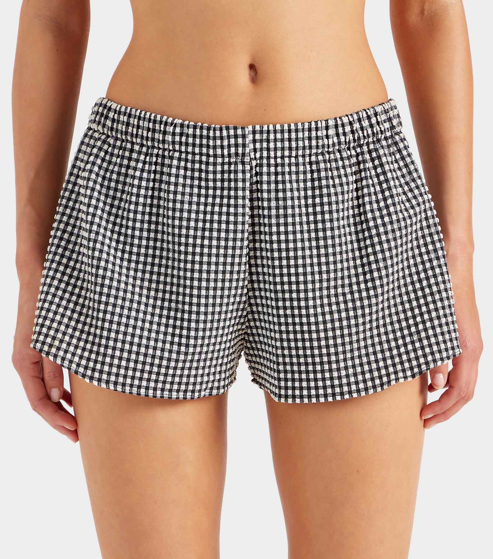Gingham Seersucker Shorts - Black Gingham