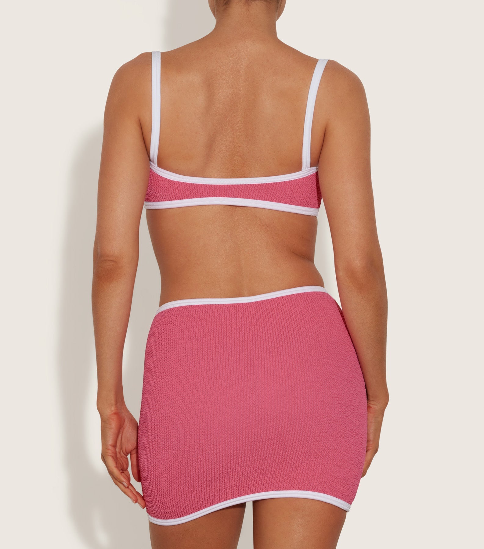 Mini Skirt/Tube Top - Candy Pink/White