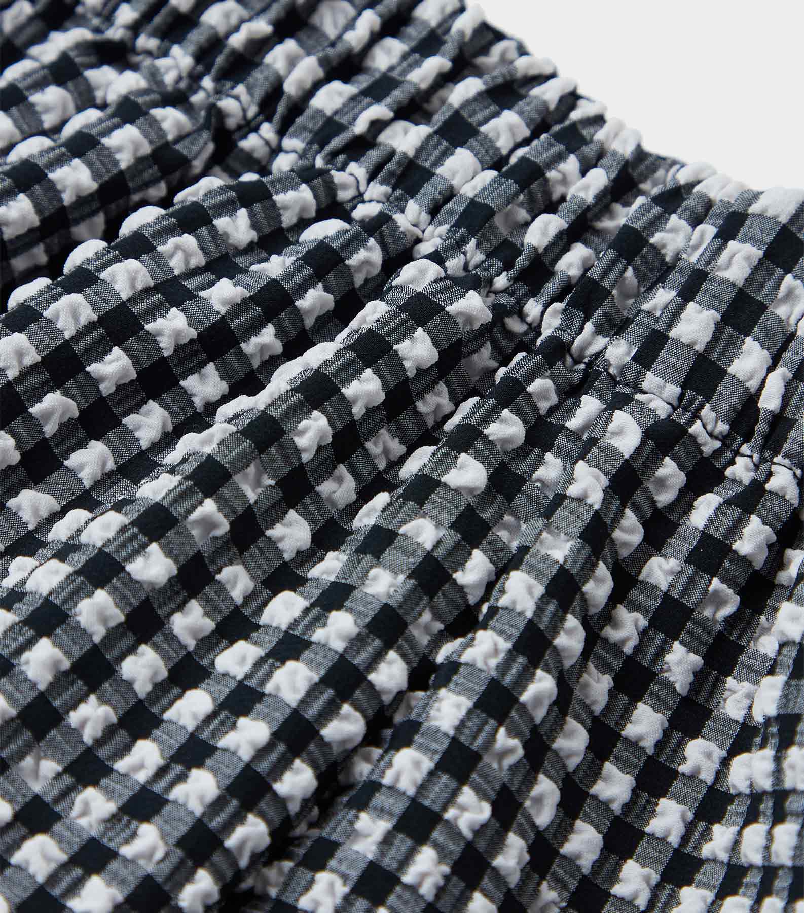 Gingham Seersucker Shorts - Black Gingham