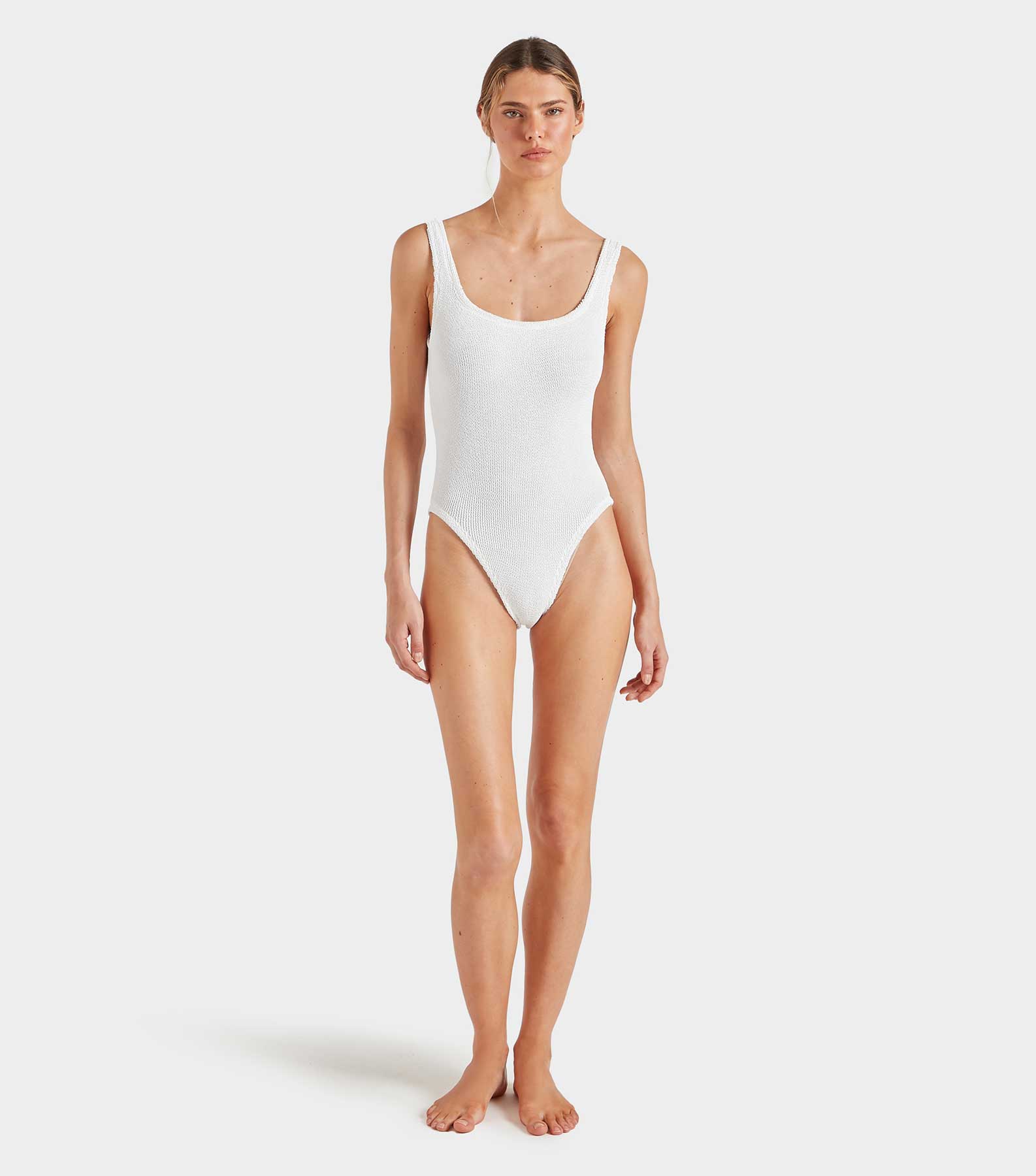 Square Neck Swim - White
