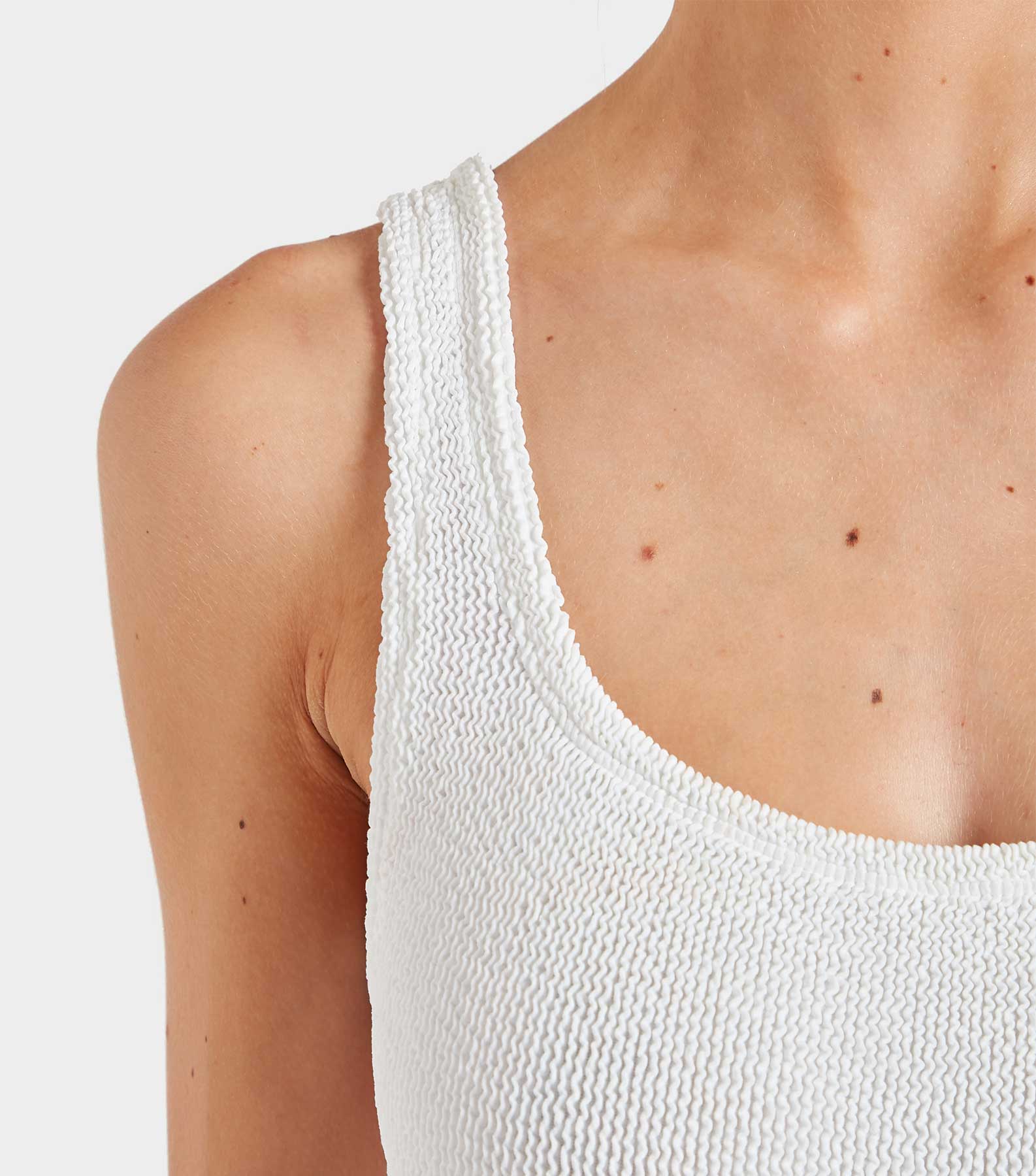 Square Neck Swim - White