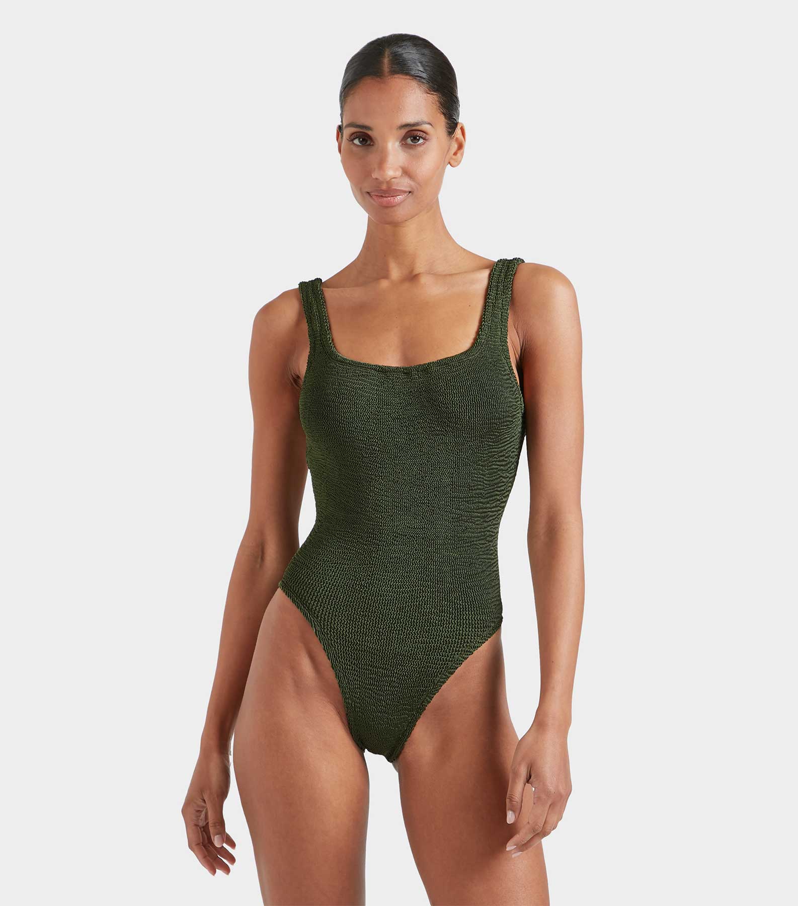 Square Neck Swim - Metallic Khaki