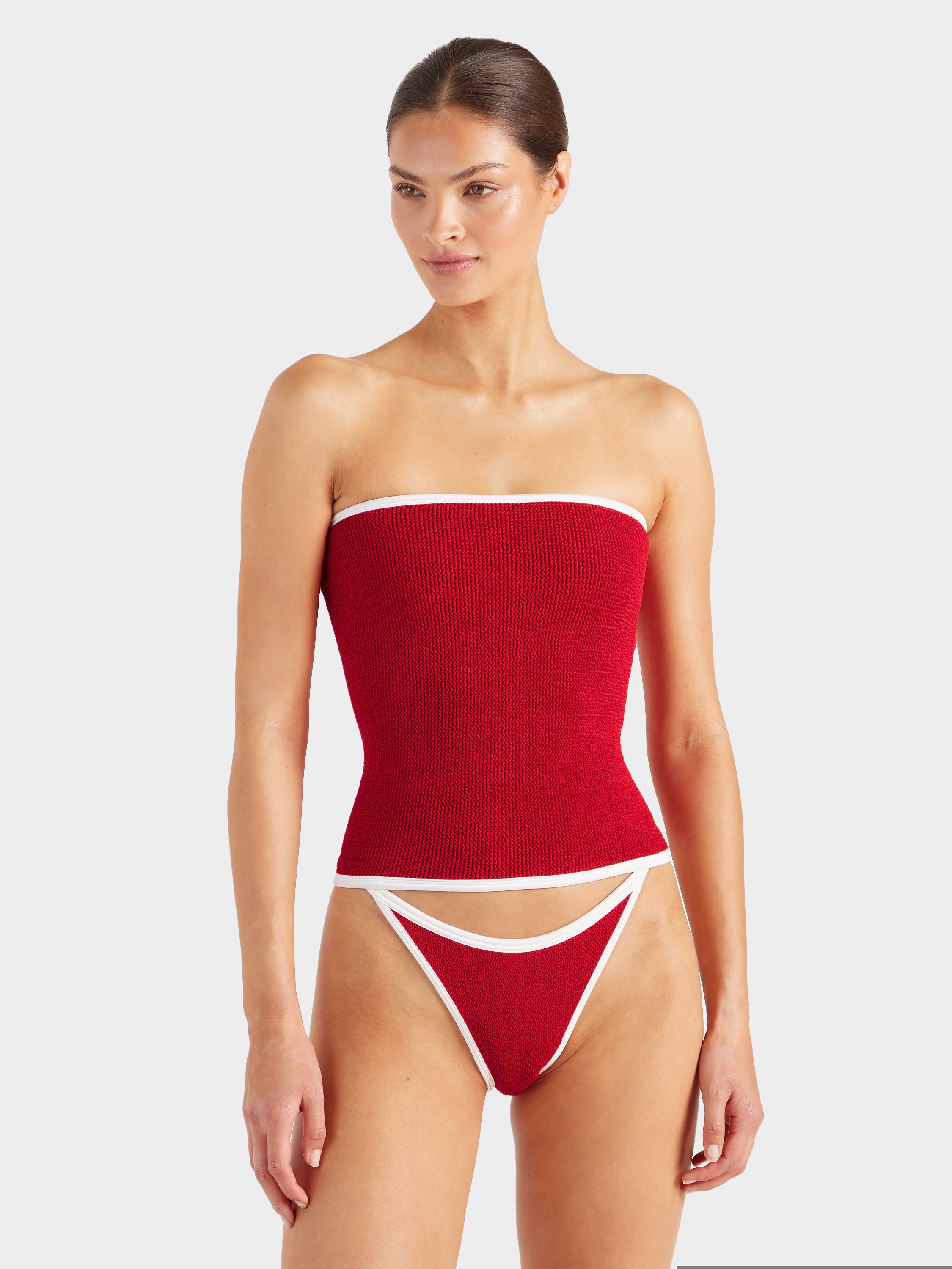 Mini Skirt/Tube Top - Red/White