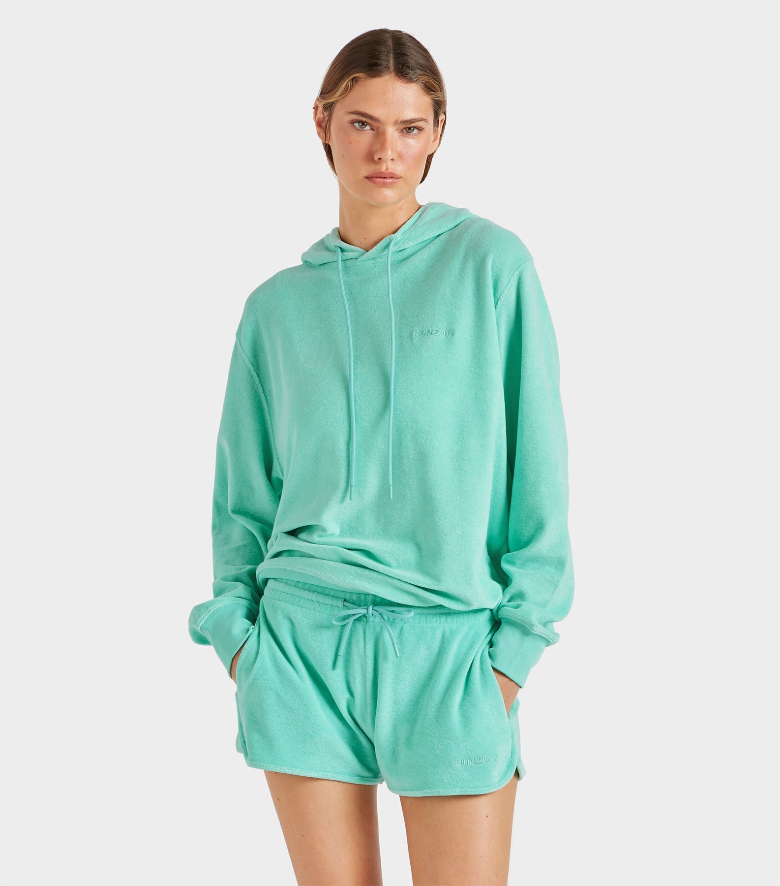 Terry Towelling Hoodie - Mint