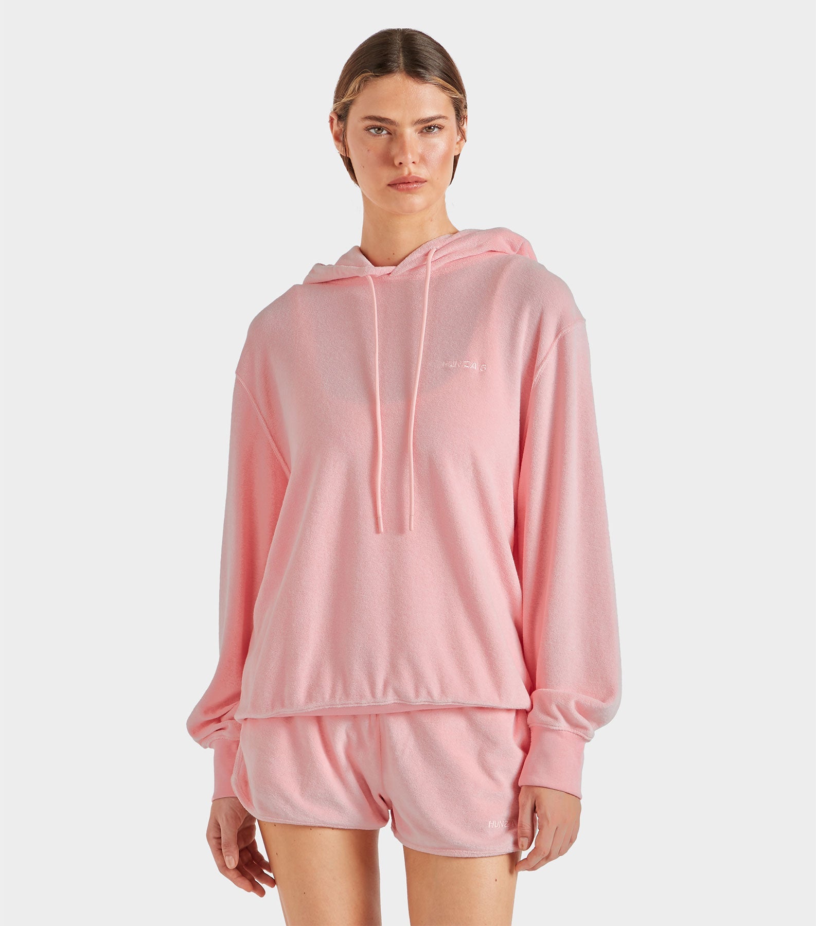 Terry Towelling Hoodie - Pink
