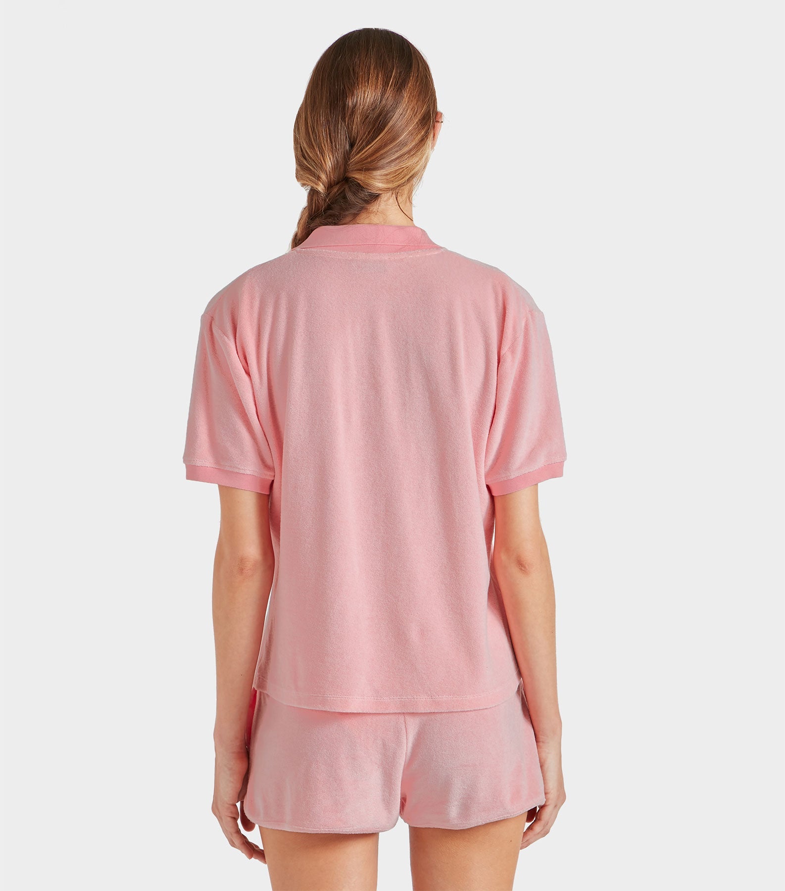 Terry Towelling Polo - Pink