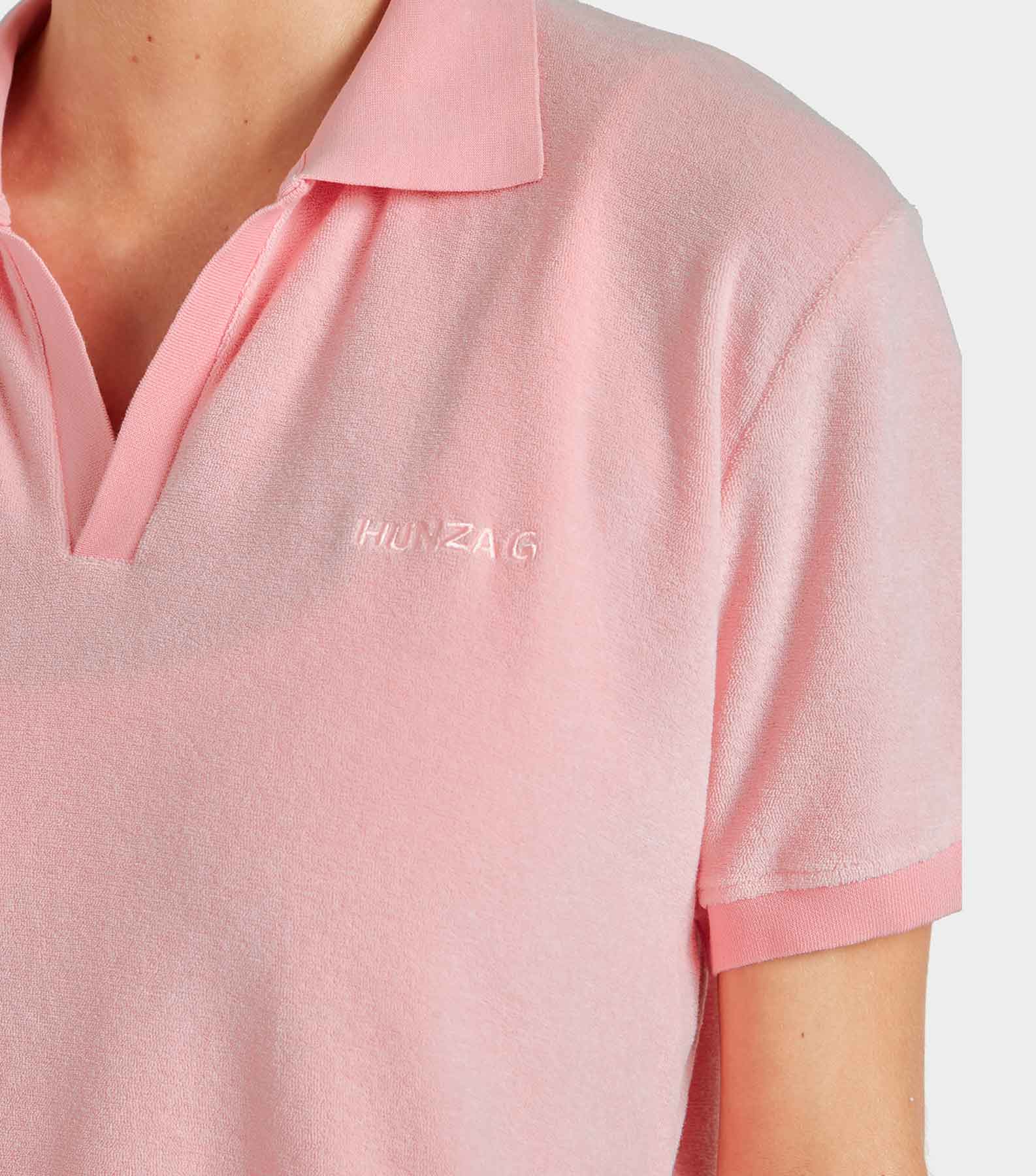 Terry Towelling Polo - Pink
