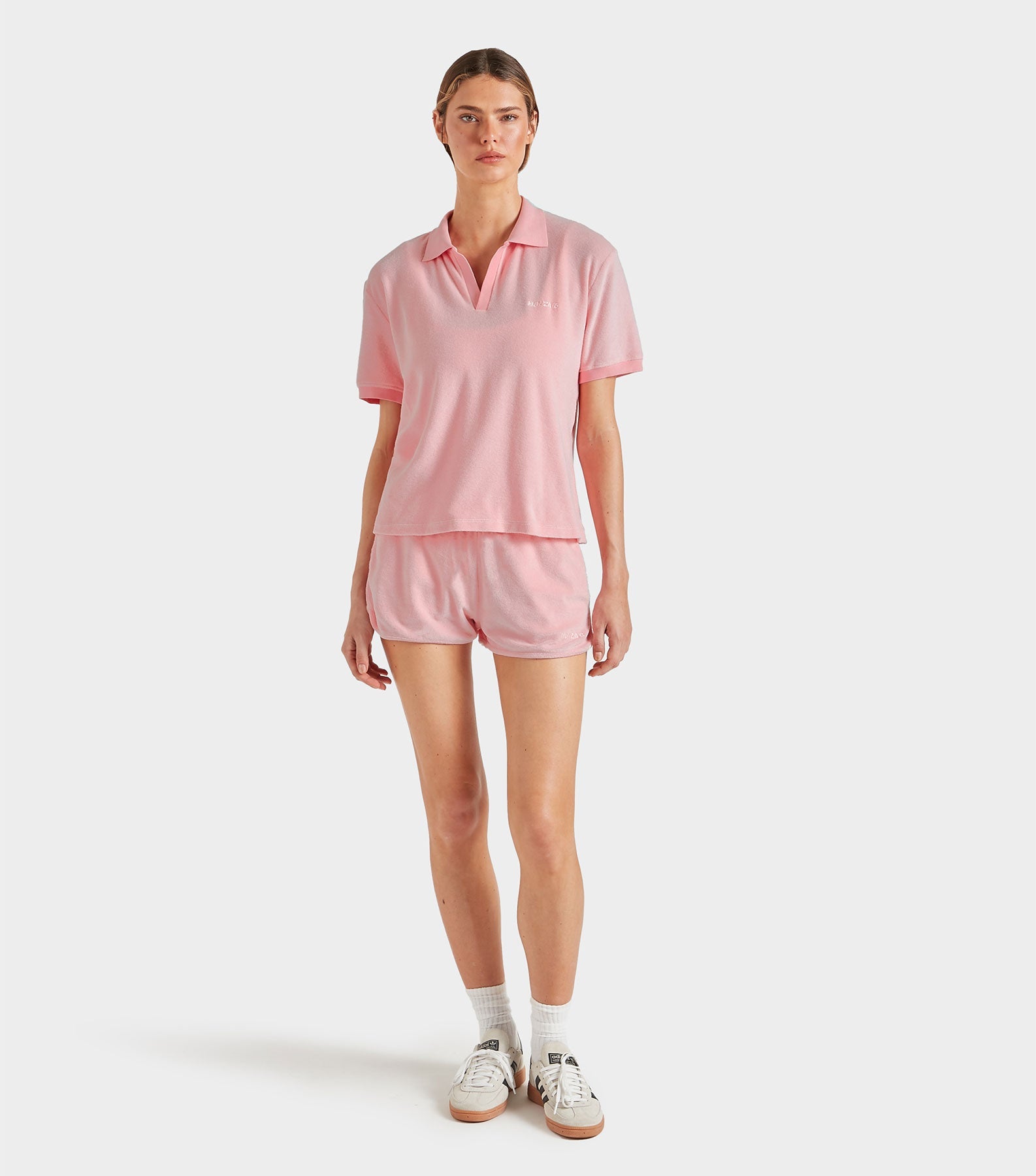 Terry Towelling Polo - Pink
