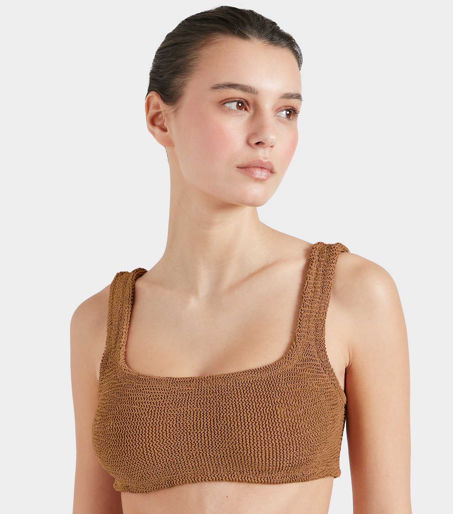 Xandra Bikini Top - Metallic Cocoa