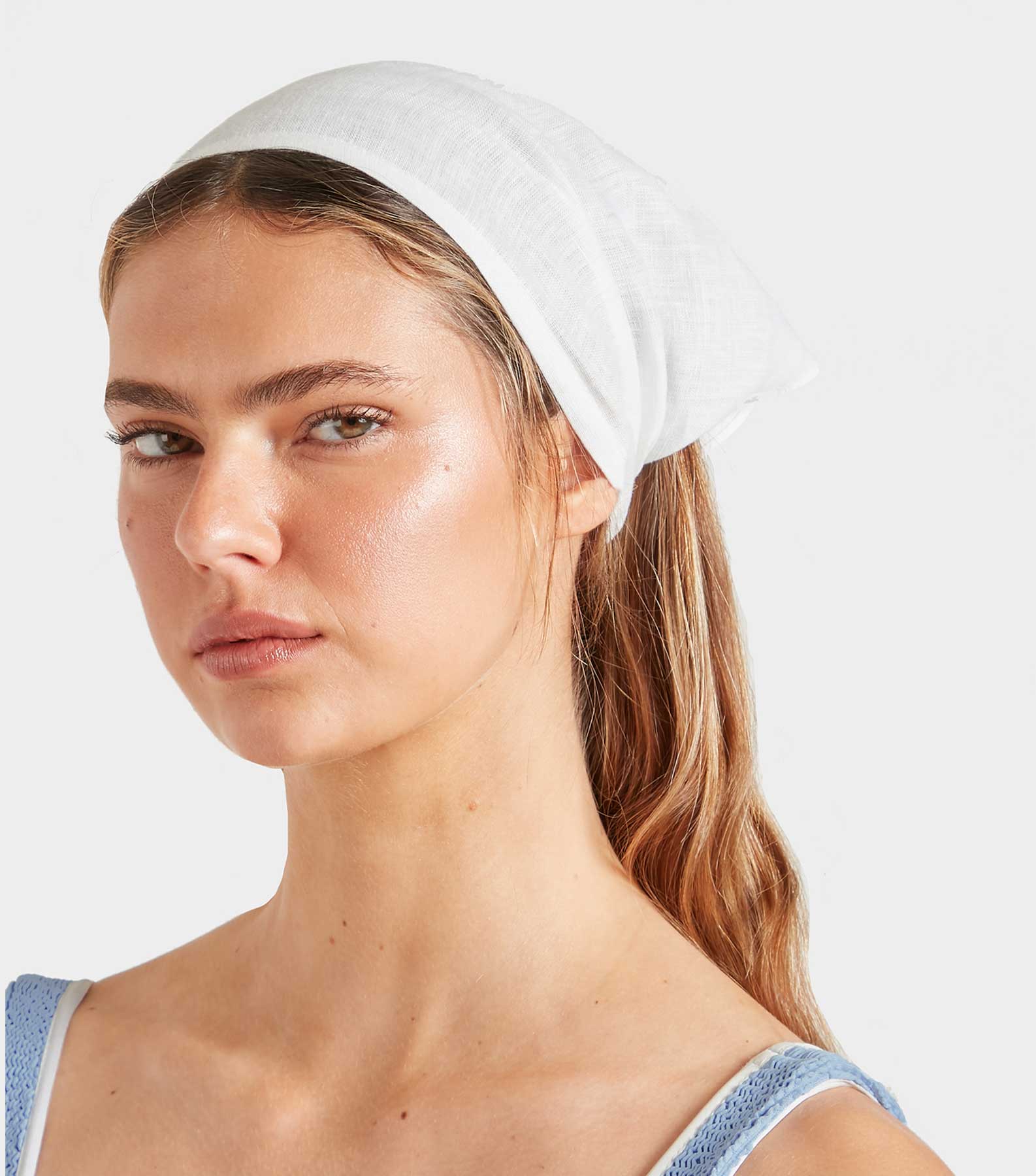 Linen Headscarf - White