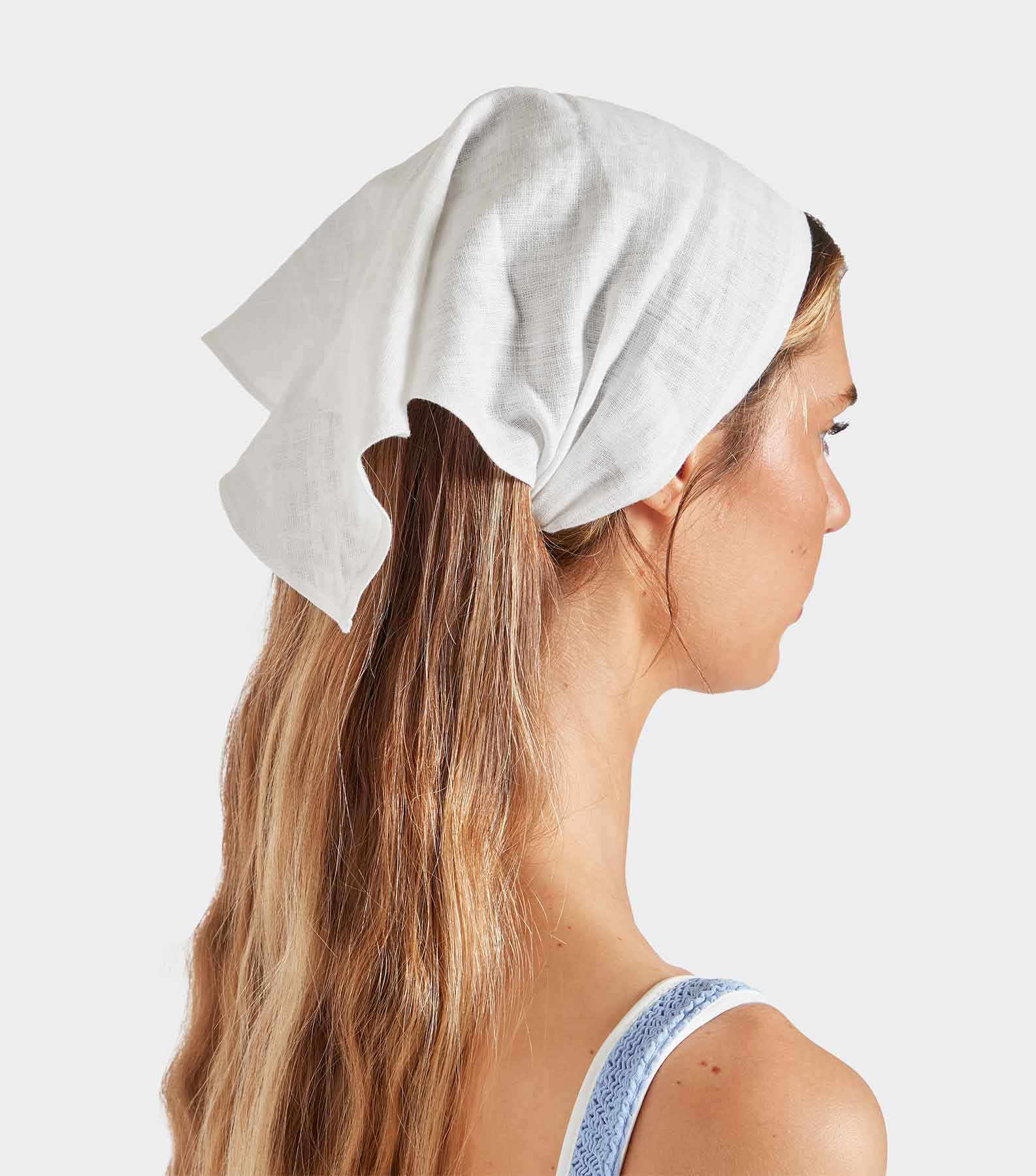 Linen Headscarf - White